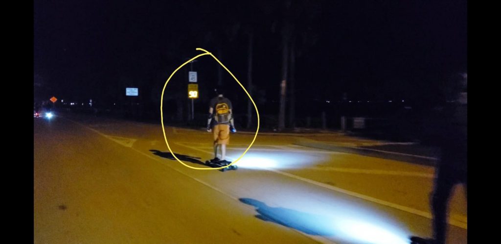 Car passing us at 90mph on Key Bicayne